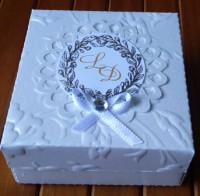 Caixa Quadrada Branco Texturizado